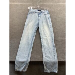 Aeropostale Baggy Jeans‎ Womens 00 Blue Denim Cotton Light Wash High Rise Logo